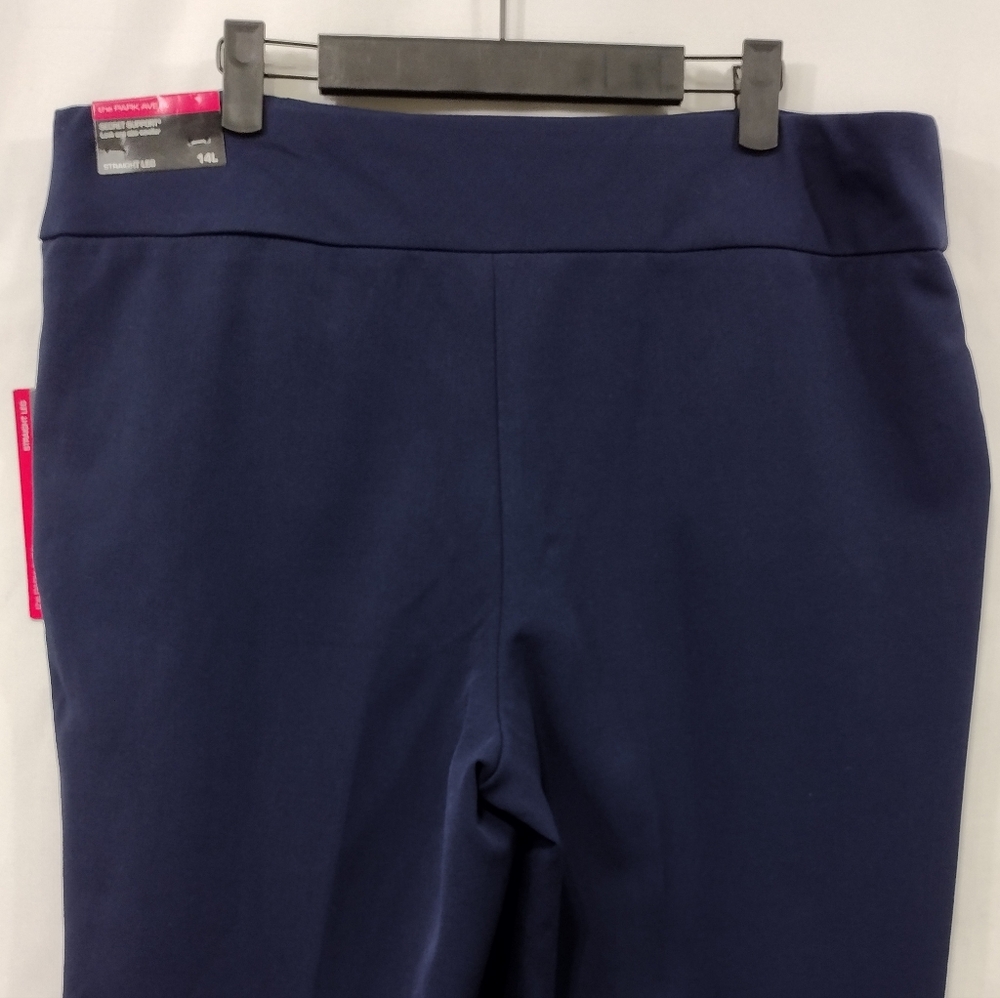 NWT Investments Easy Pullon Dress Pants Womens 14L Blue Office Career Minimalist - Picture 6 of 9